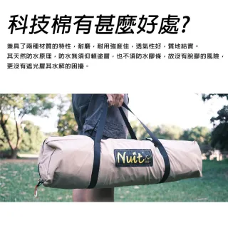 【NUIT 努特】長老系列 小飛鼠 科技棉天幕 單帳布 6.5x4.3m 盾型天幕 蝶型天幕帳客廳帳蝶式天幕(NTGC120)