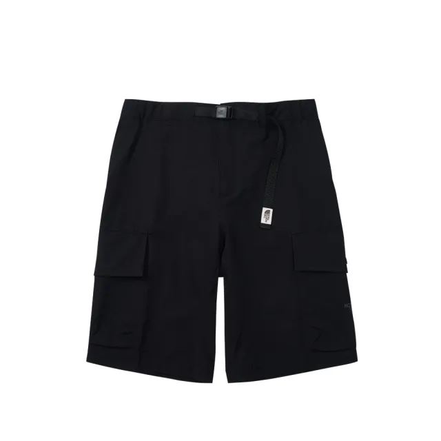 【The North Face 官方旗艦】北面男款黑色防潑水大口袋休閒短褲｜81SHJK3