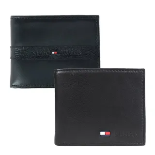 【Tommy Hilfiger】旗幟logo零錢袋男短夾禮盒送禮組 （國旗中間款.國旗橫條款）黑色(禮盒送禮)