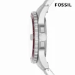 【FOSSIL 官方旗艦館】Fossil Blue 極簡撞色日曆指針手錶 銀色不鏽鋼錶帶 42 MM FS6013