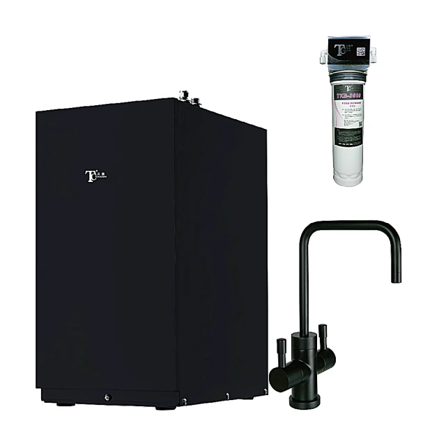 【天康淨水】CT-316配TKB-3000S廚下型冷熱熱飲機(熱飲機、雙溫、黑色雙開龍頭、抗菌除鉛)
