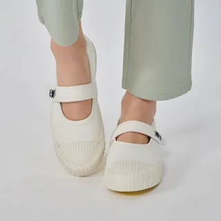 【moz】瑞典 駝鹿 帆布瑪莉珍餅乾鞋(百搭白)