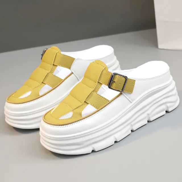 【JP Queen New York】貼合舒適包頭鏤空厚底涼鞋(3色可選)