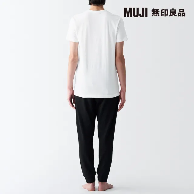 【MUJI 無印良品】男棉質無側縫天竺V領短袖T恤(白色)