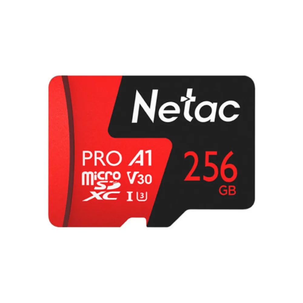 【Netac  台灣公司貨】256GB 監控記錄專用Pro MicroSDXC 4k V30  記憶卡(最高讀速100MB/s  原廠5年保固)