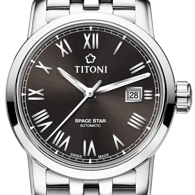 【TITONI 梅花錶】天星系列 精美羅馬時標機械腕錶/女款28mm(23538 S-570)