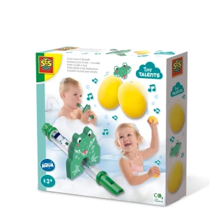 【荷蘭SES】小鱷魚樂器沙鈴洗澡玩具/浴室玩具/學習成長玩具(13059)