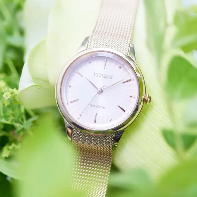 【CITIZEN 星辰】L系列 非洲菊 光動能氣質大三針米蘭帶女錶 石英錶(EM0818-82X)