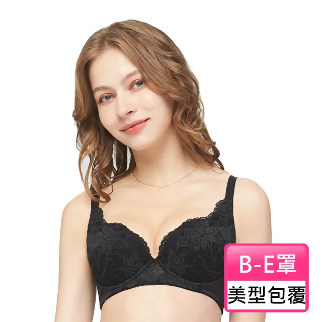 【Swear 思薇爾】花禧系列B-E罩蕾絲包覆女內衣(黑色)