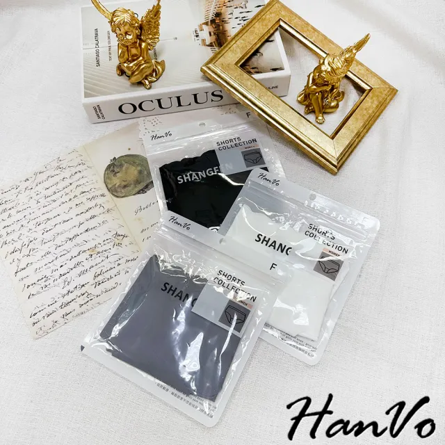 【HanVo】現貨 黑白灰經典款波浪無痕內褲(舒適透氣觸感極佳中腰褲 獨立包裝 流行少女內褲 內著 5729)