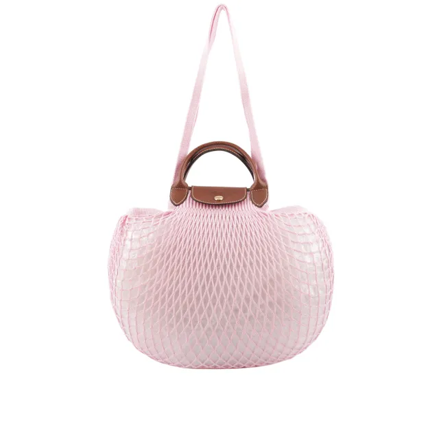 【LONGCHAMP】LE PLIAGE FILET 二用漁網包(粉色)