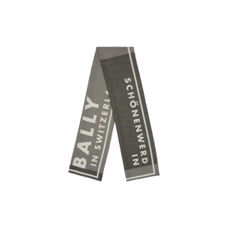 【BALLY】灰棕Logo圍巾(bally 圍巾配件)