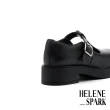 【HELENE_SPARK】簡約率性T字寬帶全真皮瑪莉珍厚底鞋(黑)