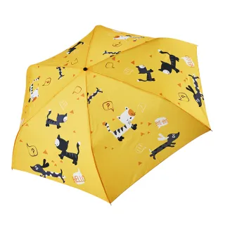 【rainstory】雪靴貓-黃抗UV手開輕細口紅傘