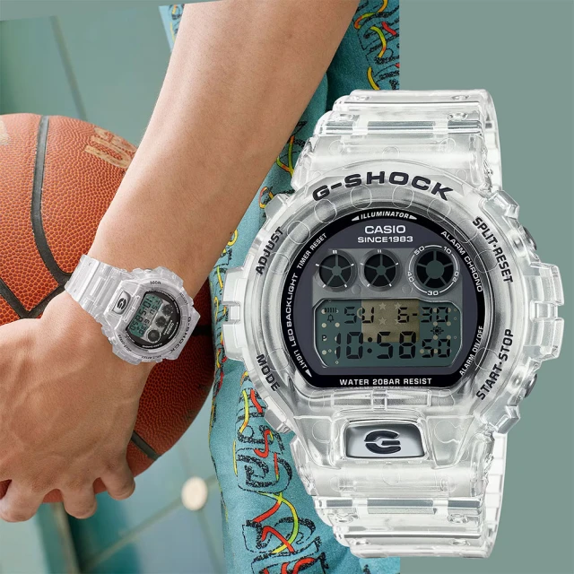 CASIO 卡西歐 G-SHOCK 40周年透明限量版透視機芯手錶 開學(DW-6940RX-7)