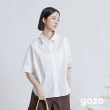 【gozo】g繩股繡花打褶拉克蘭短袖襯衫(兩色)