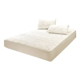 【眠bed】Tencel舒涼天絲床包組(雙人特大 保潔墊 浪紋款)