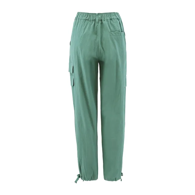 【YUANDONGLI 元動力】-O Y2K復古工裝運動寬褲(綠色；S-L；4233326805)