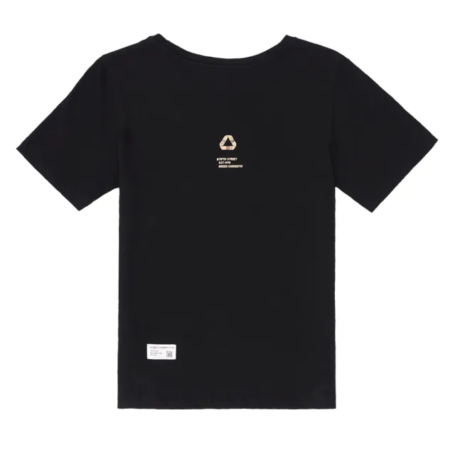 【5th STREET】女裝 短t 短袖 上衣 t恤 TEE 有機棉 循環 logo 黑色(570932)