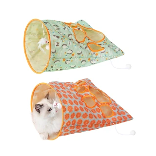【PETDOS 派多斯】可折疊響紙貓隧道(多洞口 鉆洞設計 隨放隨玩 收納方便)
