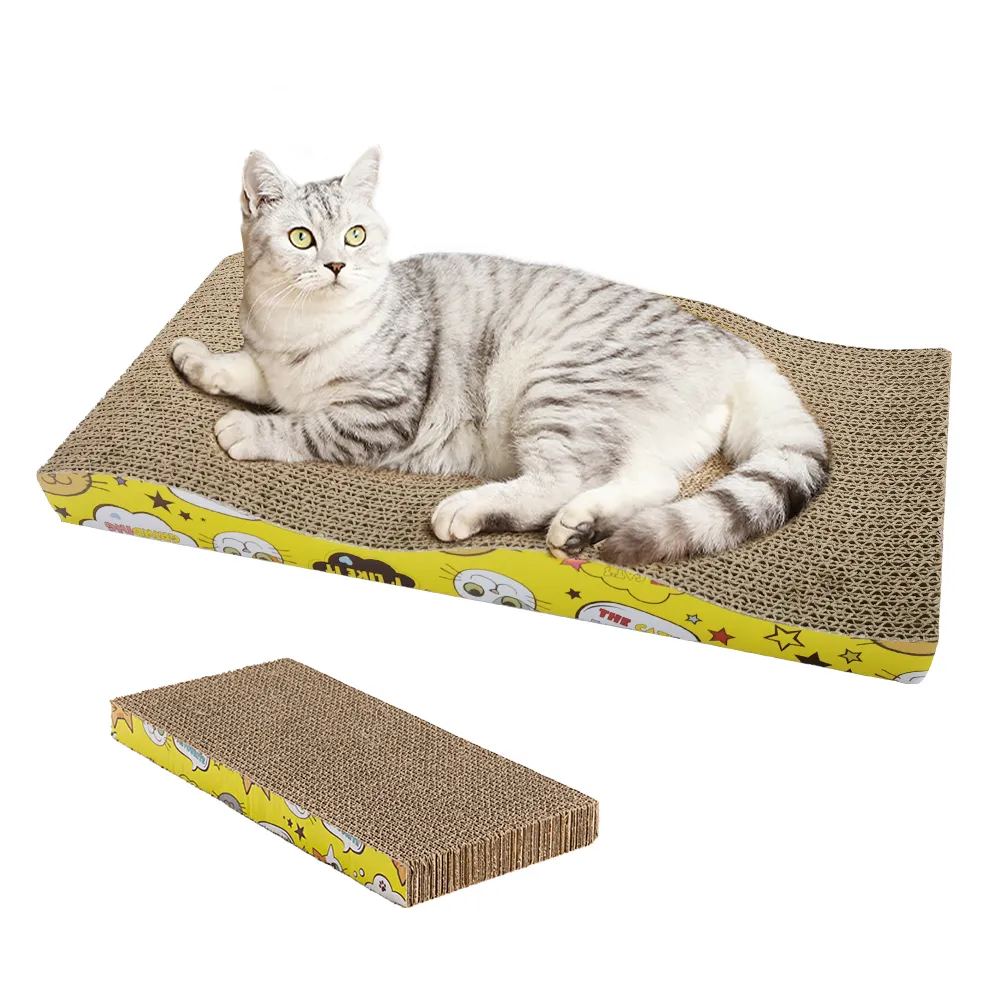 【PETDOS 派多斯】雙面可用貓抓板（隨機顏色出貨）(加大尺寸 可躺可磨爪 寬大空間 加厚瓦楞紙)