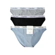 【Calvin Klein 凱文克萊】3件組 CK棉質Bikini女三角褲 CK女內褲(藍x黑x灰)
