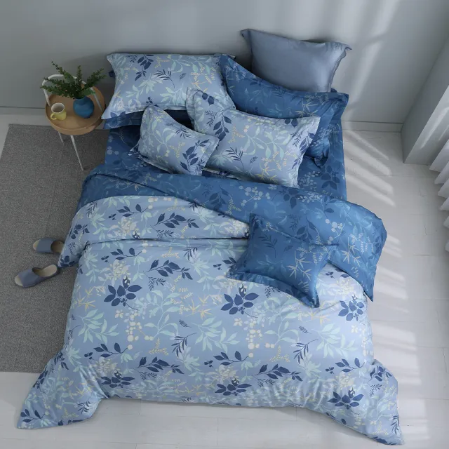 【MONTAGUT 夢特嬌】40支精梳棉兩用被床包組-藍葉莊園(單人)
