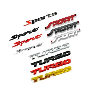 【Ample car】Turbo草寫金屬個性化裝飾車貼-大(立體車貼 裝飾)