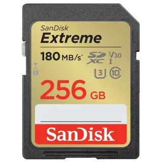 【SanDisk 晟碟】256GB SDXC Extreme 180MB/s 4K U3 V30 C10 相機記憶卡