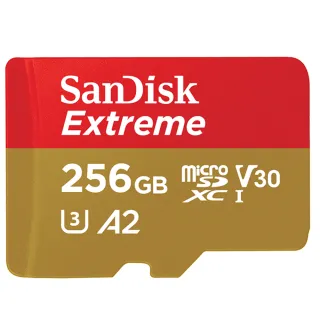 【SanDisk 晟碟】256GB microSDXC Extreme 190MB/s 4K U3 A2記憶卡