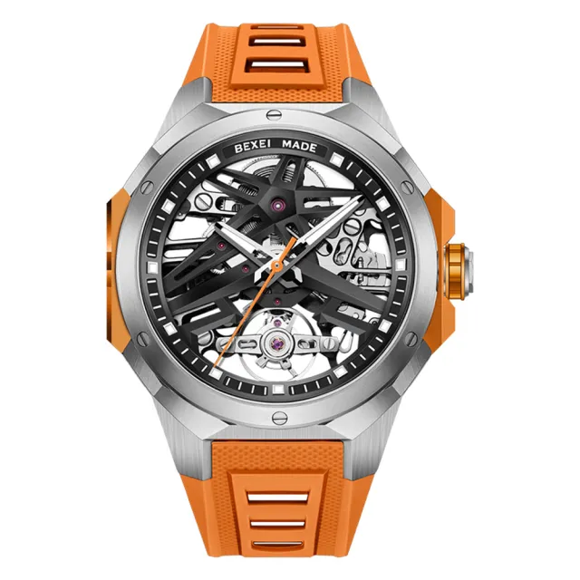 BEXEI 貝克斯 星芒鏤空硬核械錶全自動機械錶-9121(夜光鏤空機械錶)