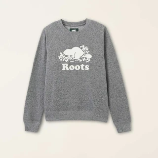 【Roots】Roots女裝-絕對經典系列 海狸LOGO圓領上衣(灰色)