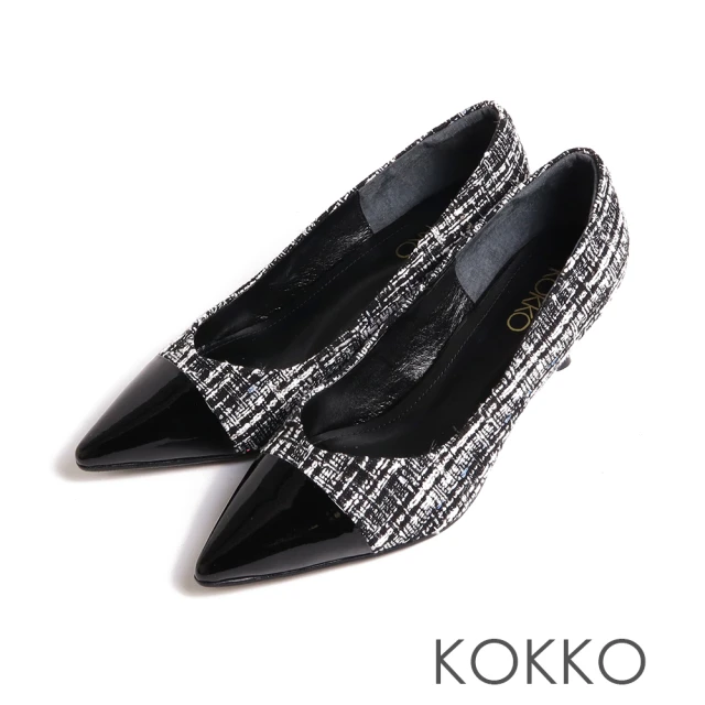 KOKKO 集團 秀氣金屬飾扣漆皮尖頭瑪莉珍鞋(深藍色)優惠