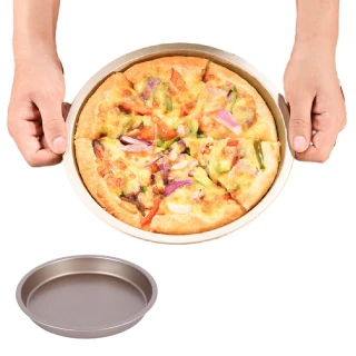 【烘焙用具】家用美式披薩8吋圓烤盤模具(圓形 加厚 導熱強 烘焙 蛋糕 DIY 工具)