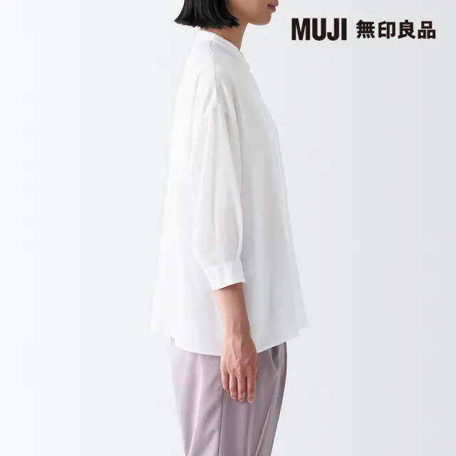 【MUJI 無印良品】女萊賽爾混七分袖襯衫(共3色)