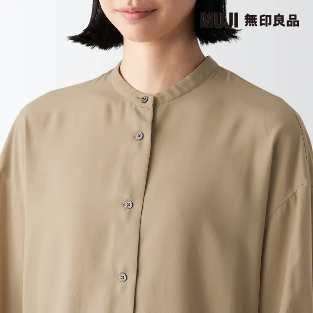 【MUJI 無印良品】女萊賽爾混七分袖襯衫(共3色)