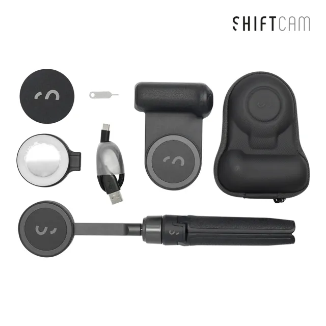 【ShiftCam】Snap Bundle 3200mAh 5W口袋充電握把超值五件組-含腳架、補光燈、收納包、充電線(五色可選)