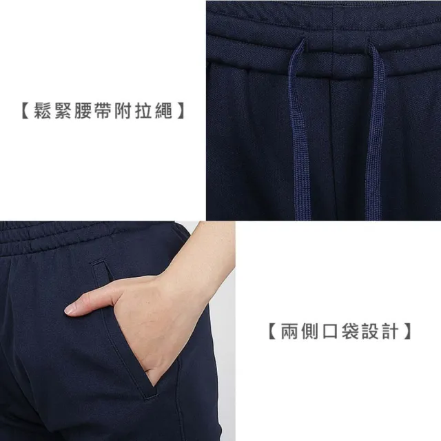 【DESCENTE】迪桑特 女款長版排球短褲-三分褲 針織 訓練 迪桑特 丈青白(DSP-6093WBT-NVY)