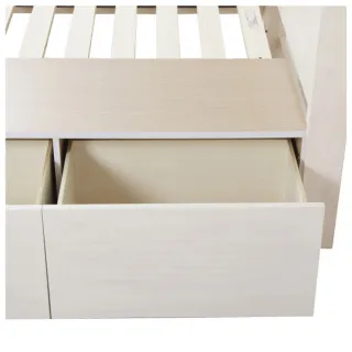【NITORI 宜得利家居】◎實木雙人床座 床架 T SPIETH3 BOX WW 松木 抽屜型(實木 床座 床架 SPIETH3)
