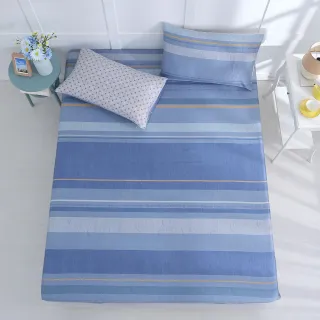 【HongYew 鴻宇】100％萊賽爾天絲 床包枕套組-尼克藍(雙人特大)