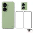 【RedMoon】ASUS ZenFone10 手機殼貼4件組 空壓殼-9H玻璃保貼2入+厚版鏡頭貼