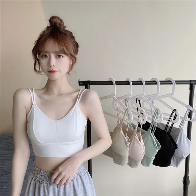 【D.studio】韓版超舒適冰絲吊帶美背小可愛6件組(帶胸墊免穿內衣 上衣 女裝 背心 衣服 冰絲背心 短版上衣)