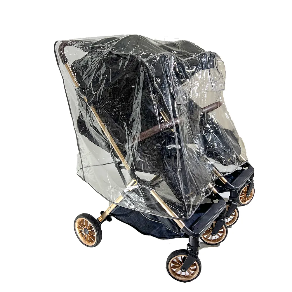 【VIVIBABY】推車防風雨罩-左右/前後 雙人推車雨罩(嬰兒手推車雨罩 防風 防雨 防塵)