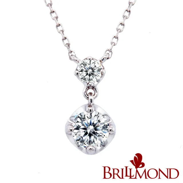 【BRILLMOND JEWELRY】GIA 天然鑽石 30分 D/VVS1 3EX 18K白金典雅套鍊(D/VVS1 3EX 18K白金台+鍊)