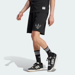 【adidas 愛迪達】Hack AAC Shorts 男 短褲 亞洲版 運動 休閒 毛圈布 舒適 穿搭 黑(HZ0699)