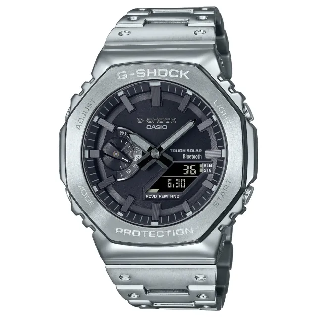 CASIO 卡西歐】G-SHOCK八角金屬雙顯錶(GM-B2100D-1A) - momo購物