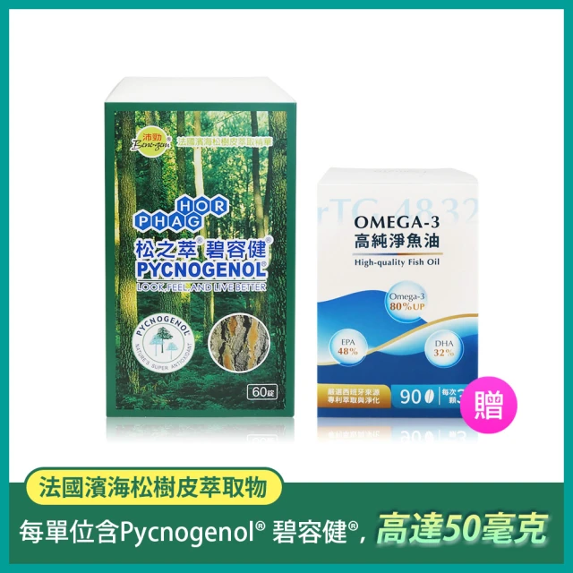 松之萃 碧容健Pycnogenol 60錠(贈多立康rTG魚油 90粒)