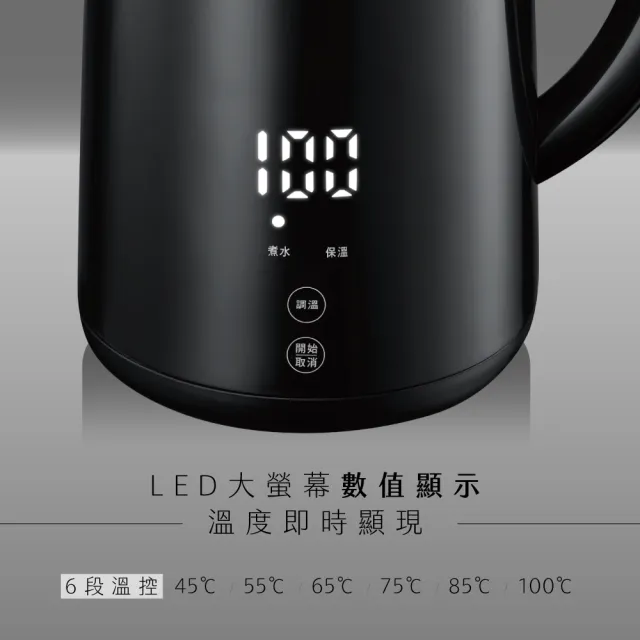 【KINYO】1.7L 智慧溫控雙層快煮壺(電熱壺/熱水壺/煮水壺/電茶壺 KIHP-1180)