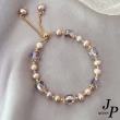 【Jpqueen】水晶交錯粉珍珠可伸縮串珠手鍊(3色可選)