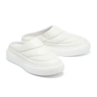 【HELENE_SPARK】舒適率性純色澎感軟羊皮穆勒厚底拖鞋(白)